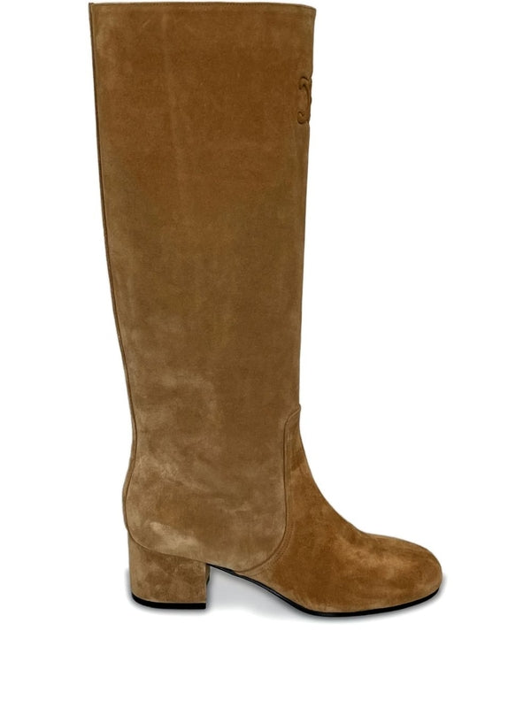 Celine Beige Mid-Calf Boots