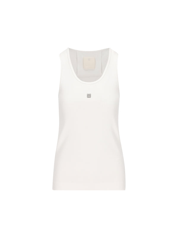 4g Logo Cotton Sleeveless Top