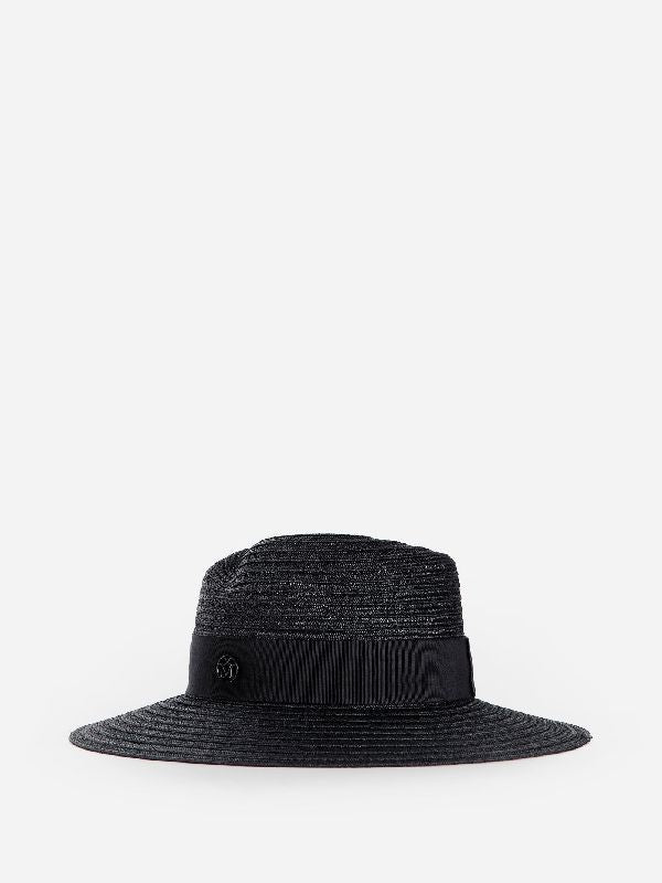 Sewn Straw Fedora Hat