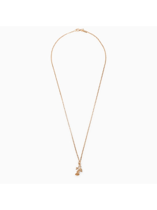 Rose Skull Gold-tone Necklace