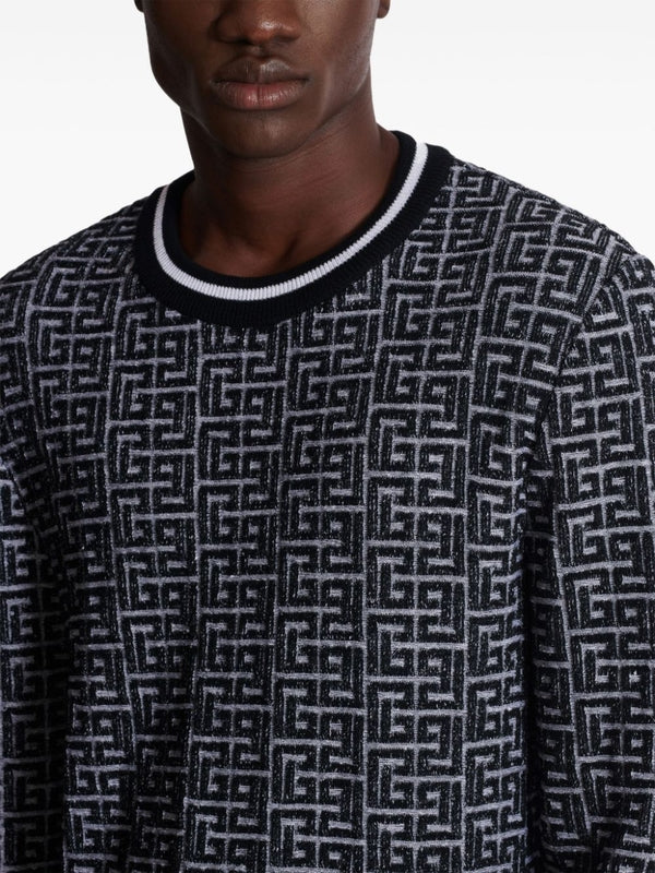 All-Over Logo Jacquard Wool Knit