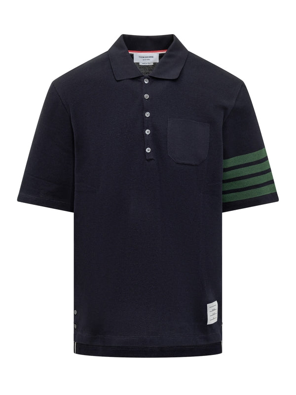 4-Bar Cotton Short Sleeve Polo Shirt