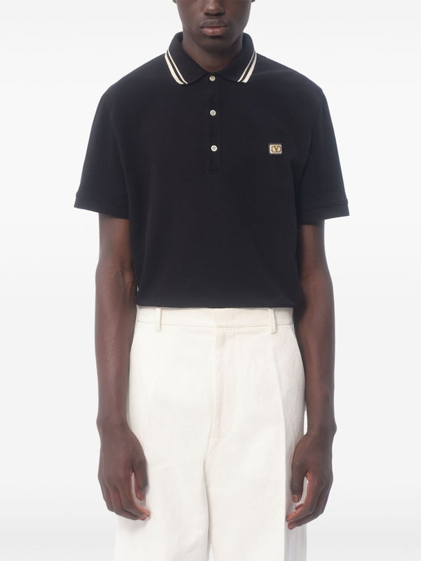 Black Cotton Polo Shirt