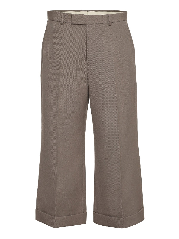 Wool Gabardine Ankle Crop Pants