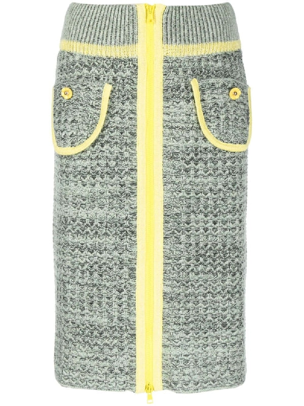 Wool Pencil Knit Skirt