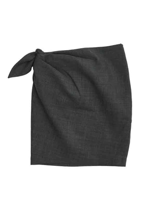 Bow Wrap Tie Midi Skirt