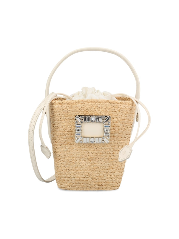 Viv Skate Raffia Mini Bucket Bag