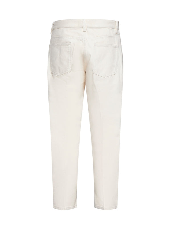 White Cotton Denim Pants