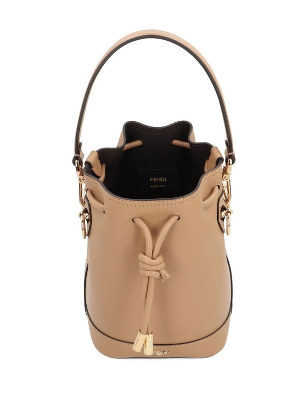 Fendi Montrezo Mini Beige Bucket Bags
