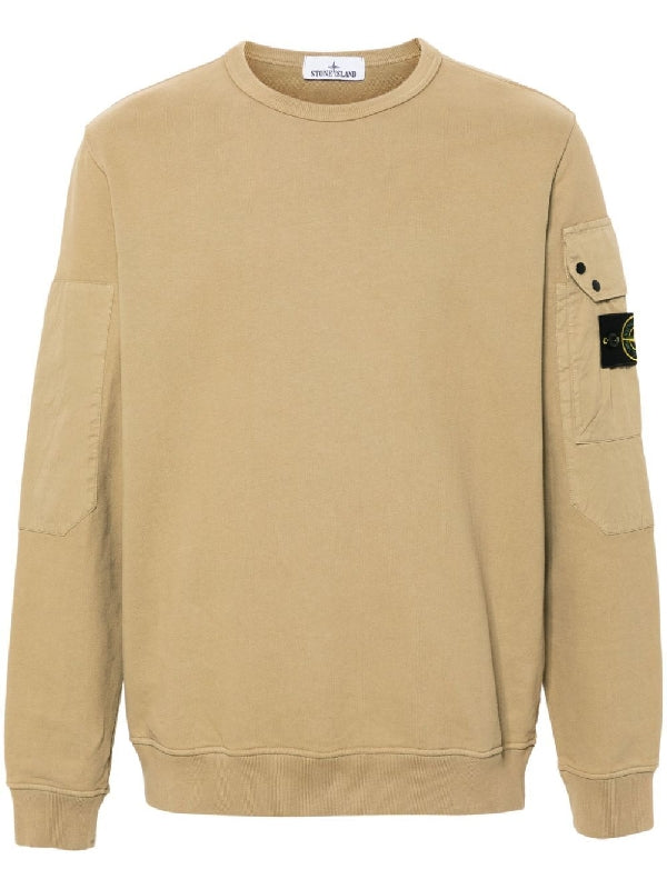 Woven Patch Cotton Sweatshirt