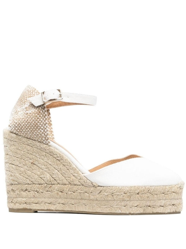 Castaner White Wedge Sandals