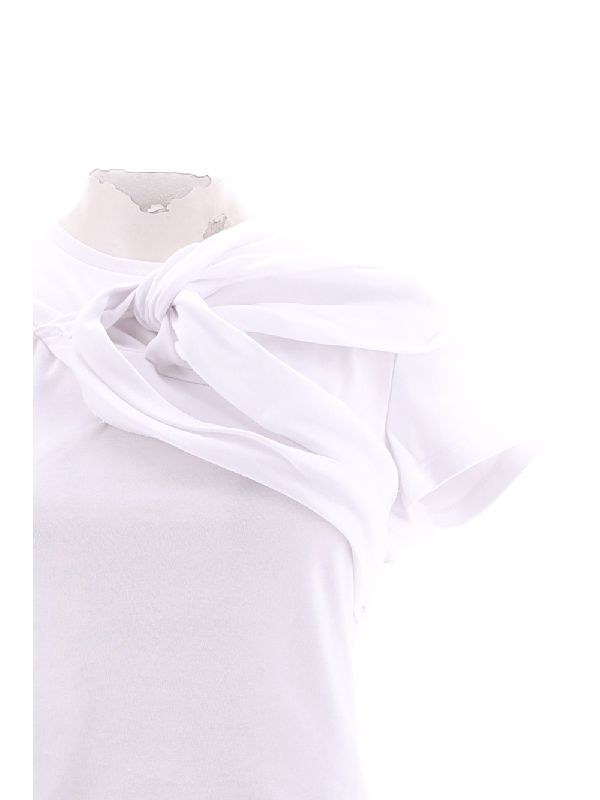 Drape Detail One-Shoulder Cotton
  T-Shirt