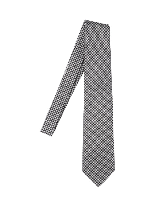 Check Pattern Silk Necktie