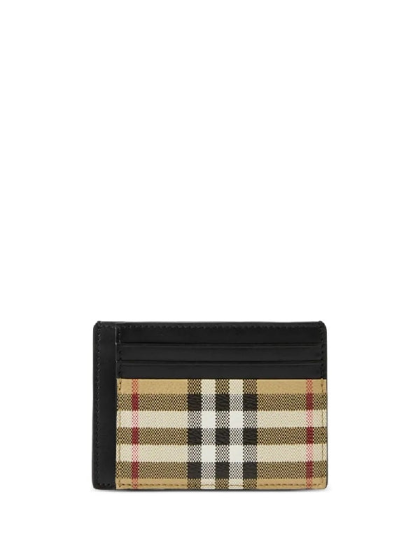 Vintage Check Leather Card Holder