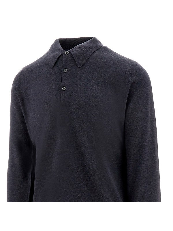 Long Sleeve Polo Knit