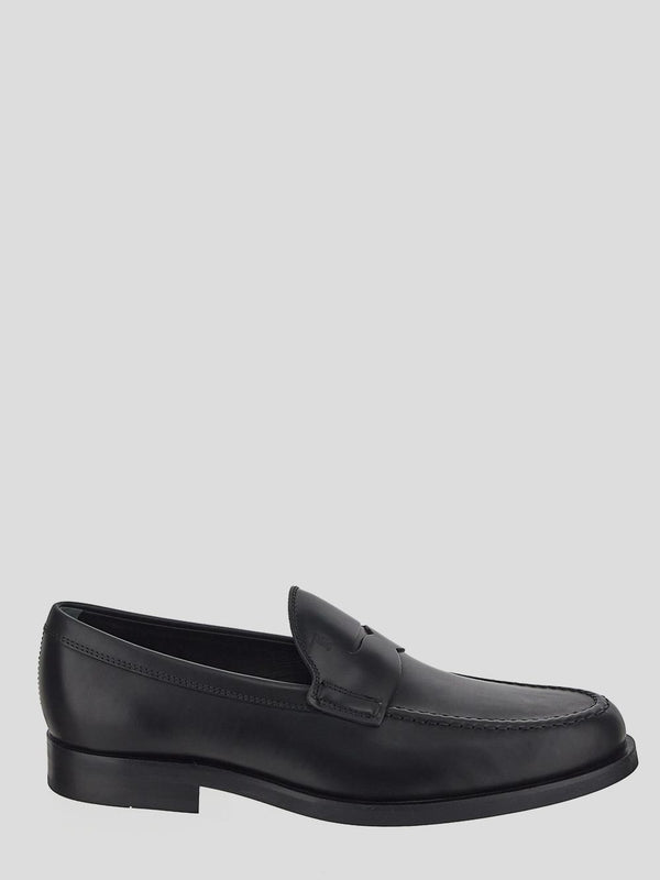 Black Leather Penny Loafers