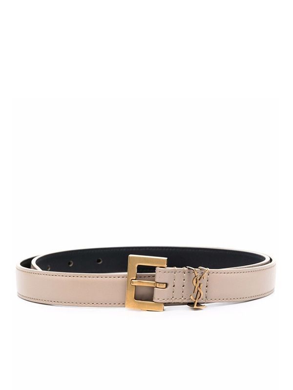 Cassandra Logo Slim Leather Belt