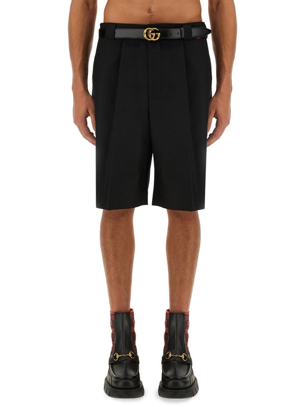 WOOL BLEND TWILL SHORTS Shorts