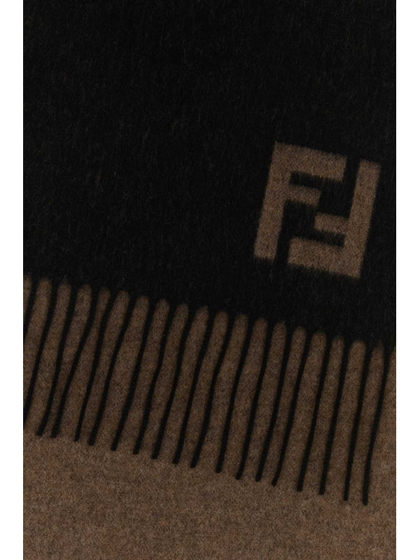 Fendi Black Wool Mufflers