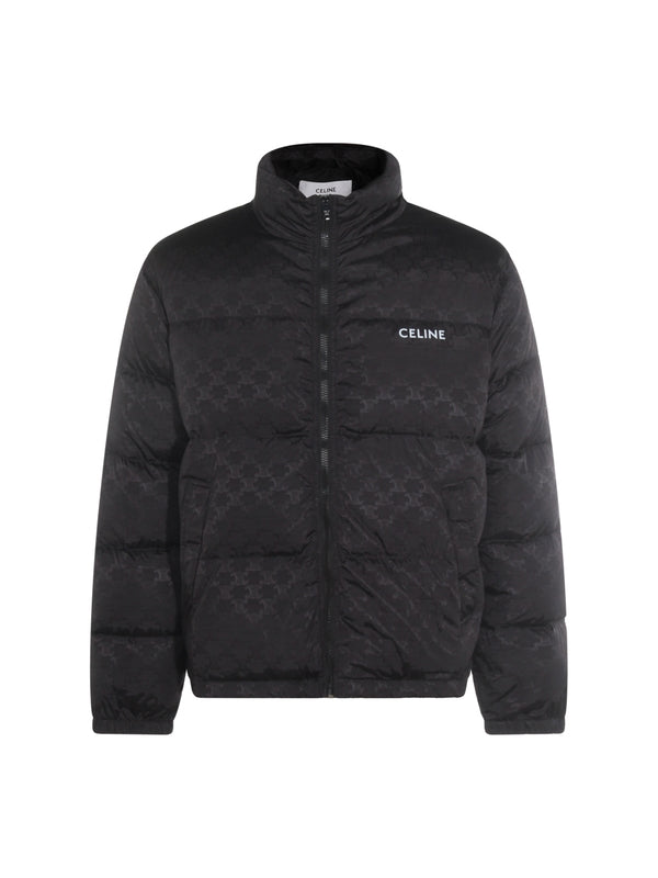 Triomphe Logo Jacquard Black Nylon Padding