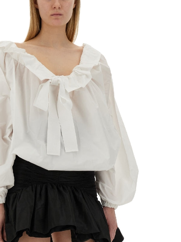 Balloon Sleeve Bow Detail Blouse