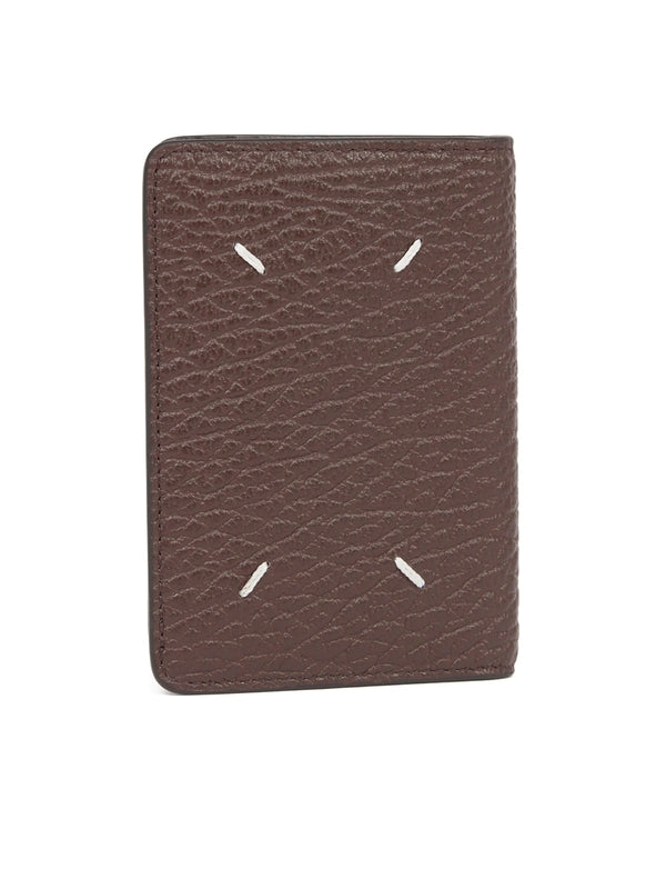 Four Stitch Flap Leather Cardholder