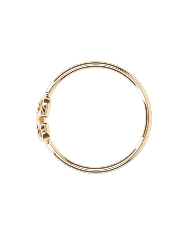 V Logo Goldtone Ring