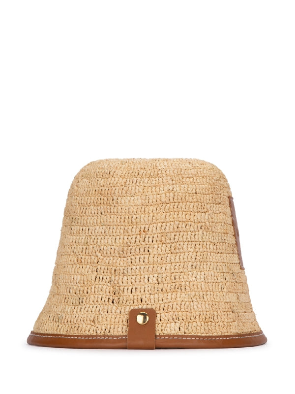 Bob Logo Patch Raffia Bucket Hat