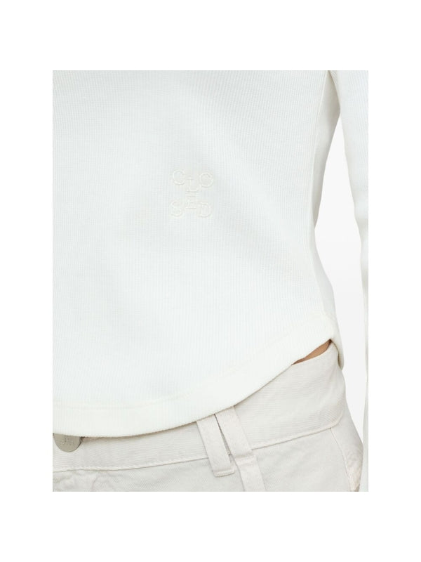 Crewneck Round Hem Cotton Long
  Sleeve