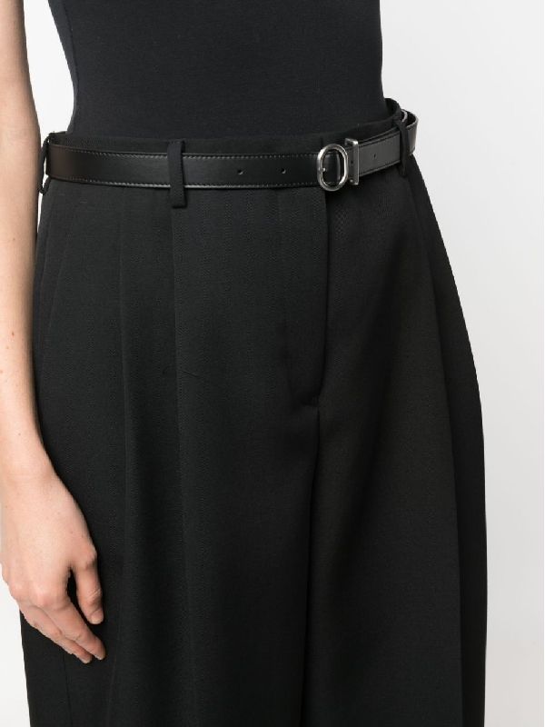 Belted Wool Pleats Pants