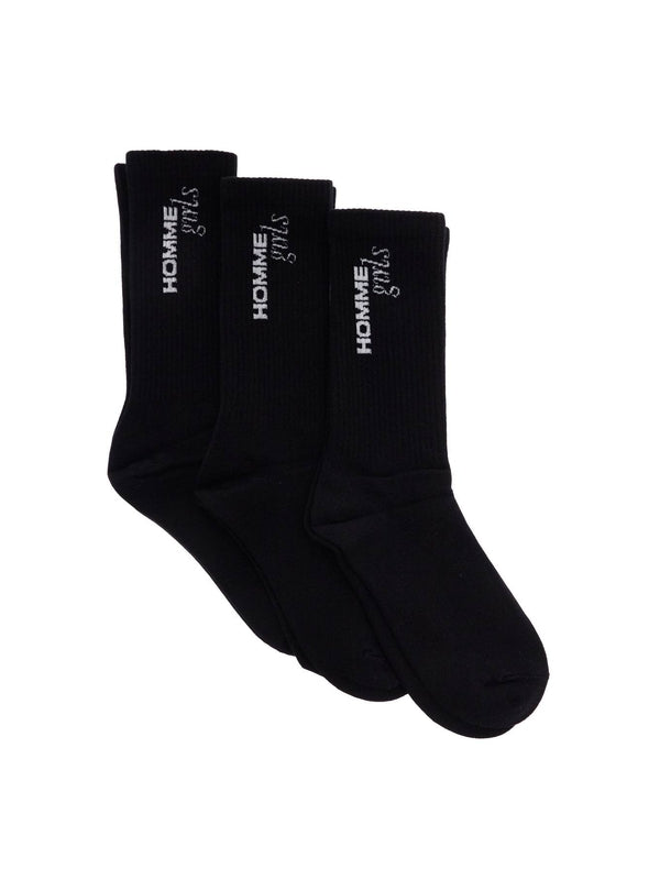 Logo Ribbed Cotton Socks 3-Pack