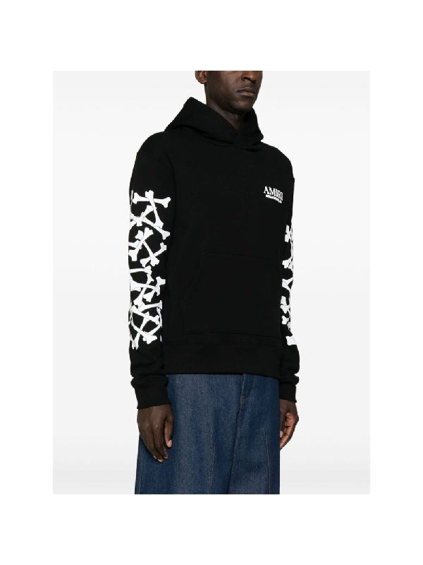 Bones Graphic Print Hooded
  Top