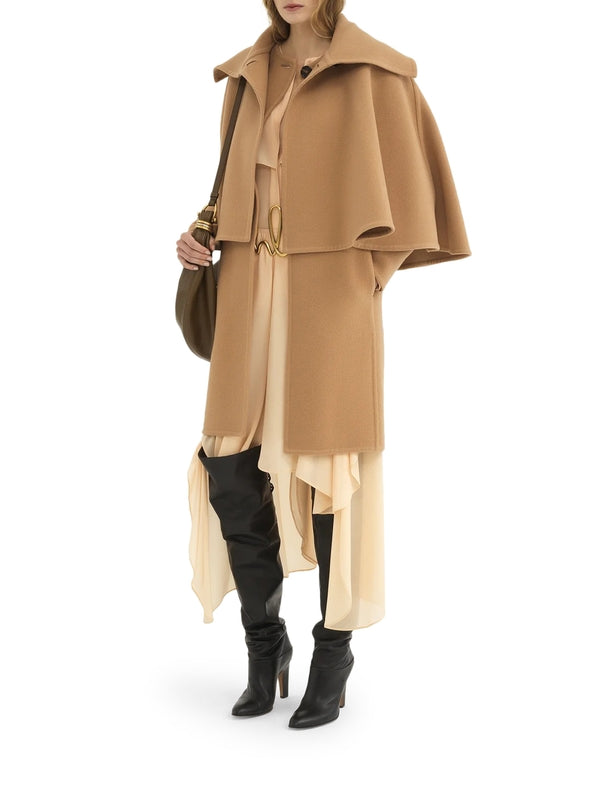 Wool Cashmere Cape Coat