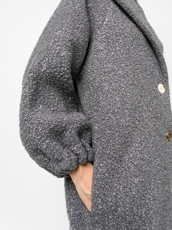Puff Sleeve Wool Blend Coat