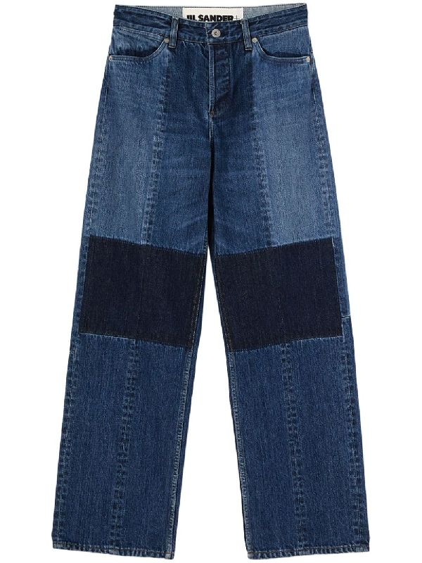 Patchwork Straight Denim Pants