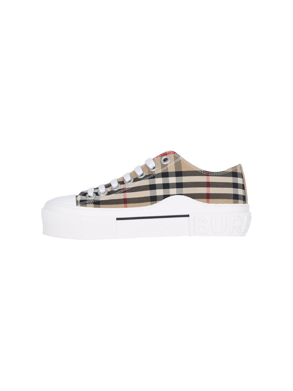 Vintage Check Pattern Low-Top Sneakers