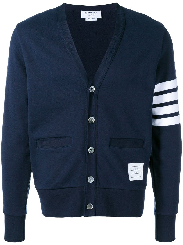 4-Bar Stripe Cotton V-Neck
  Cardigan