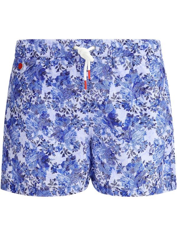 Logo Button Allover Printing Swim Pants