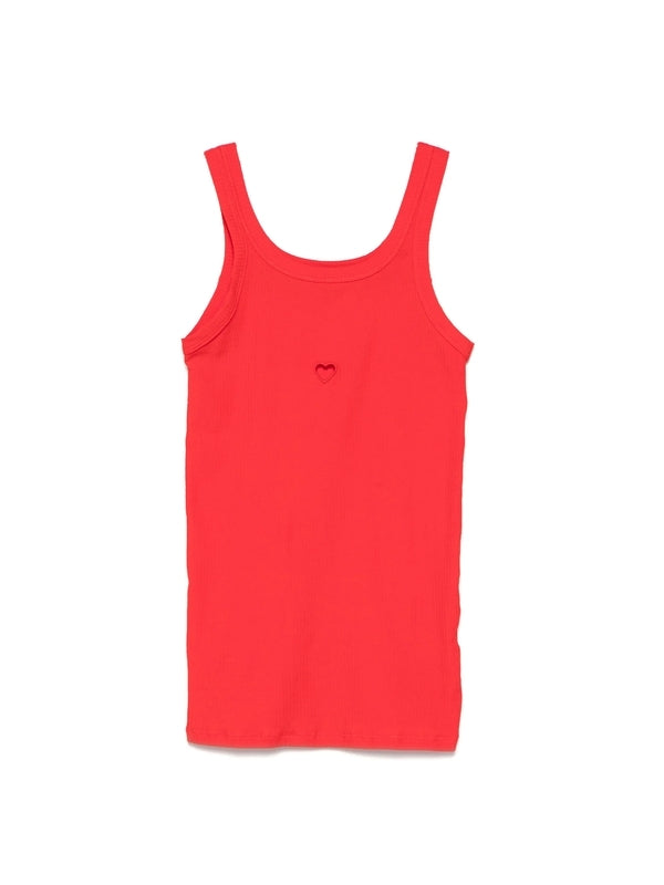 Heart Cut-out Detail Cotton Tank Top