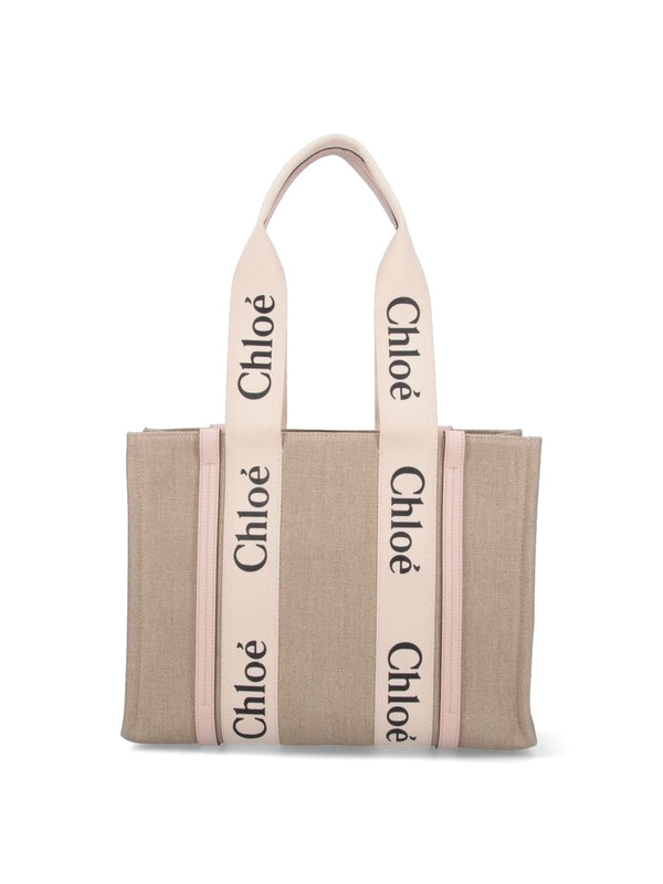 Woody Logo Medium Tote Bag