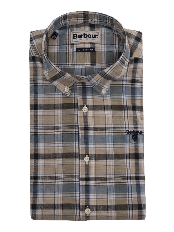 Logo Embroidery Check Pattern Shirt