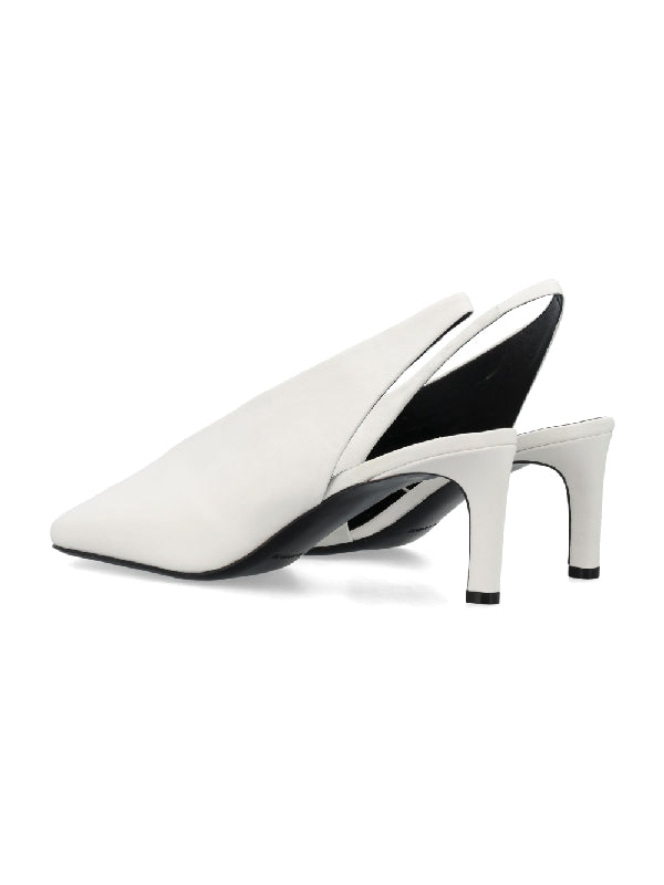 White Leather Slingback Heel