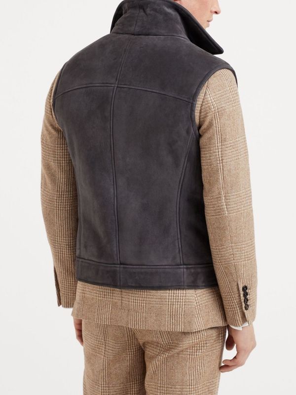 Shearling Biker Vest