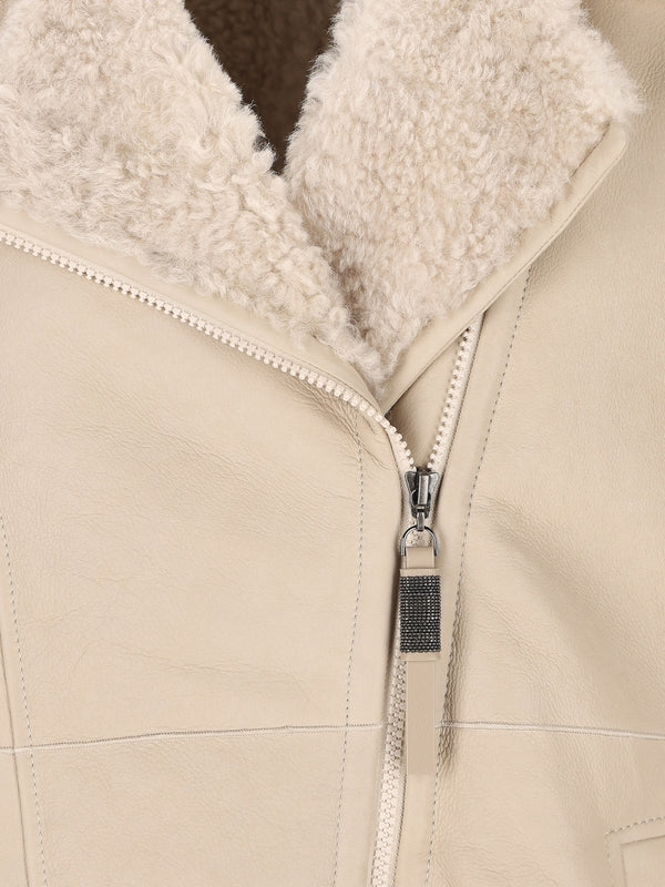 Beige Shearling Jacket