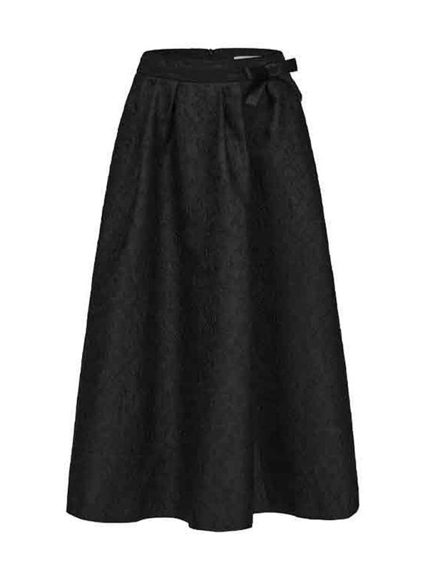 Jacquard Flared Midi Skirt