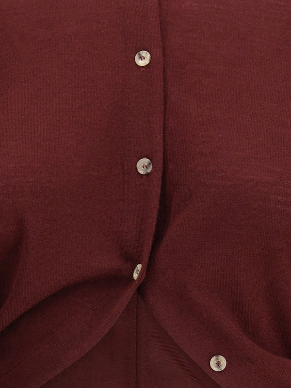 Khaite Burgundy Cardigans
