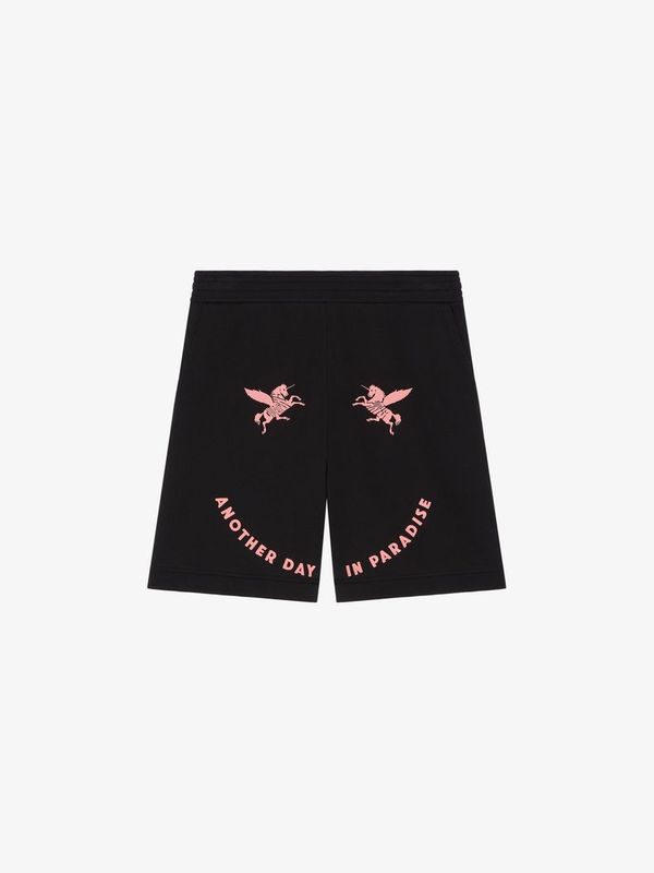 Unicorn Embroidered Fleece
  Cotton Bermuda Shorts
