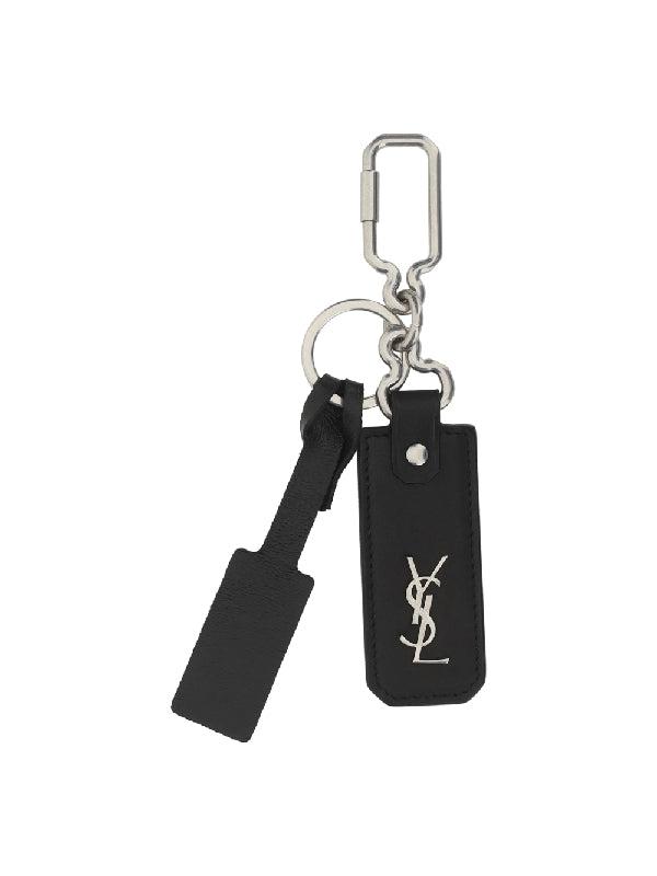 Cassandra Logo Leather Key Ring