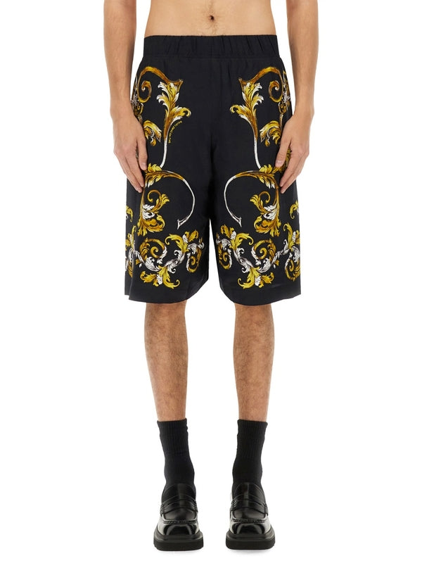 Baroque Pattern Rayon Shorts