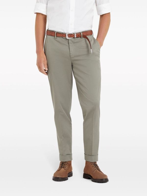 Cotton Blend Tailored Pants